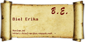 Biel Erika névjegykártya